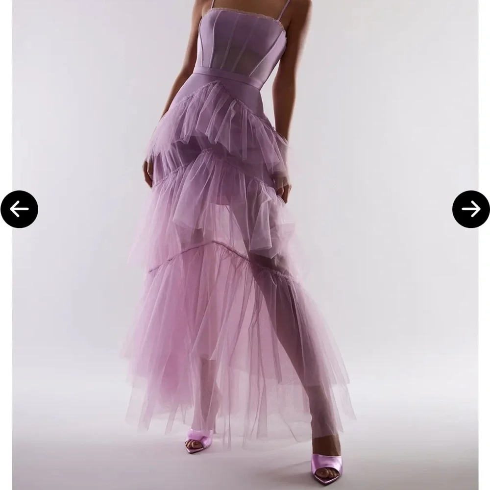 BCBGMaxAzria Tiered Tulle Evening Gown - Picture 5 of 8